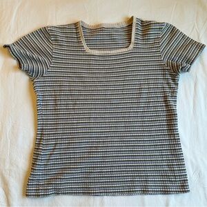 striped square neck top